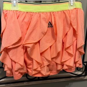 Adidas Girls Ruffled Orange Skort